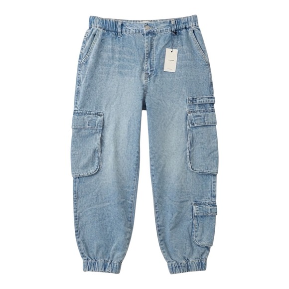 Forever 21 Pants - Forever 21 Women's XL NWT Denim Cargo Jogger Pants Y2K Streetwear Utility